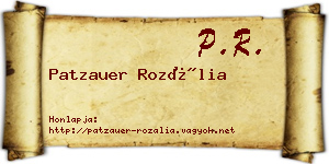 Patzauer Rozália névjegykártya