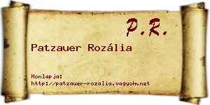 Patzauer Rozália névjegykártya